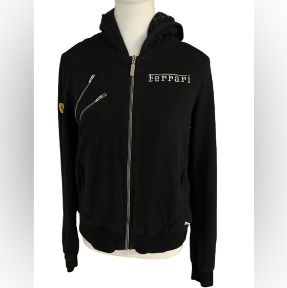 Ferrari Puma Hooded Sweatshirt Cotton Black Designer Large Hoodie Women’s Jacket
